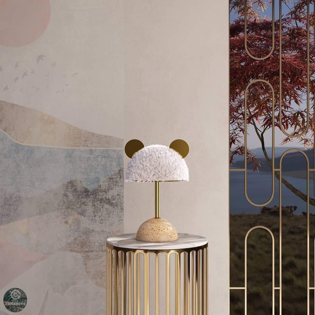 Minos Table Lamp | Terrazzo & Metal | Dark Green