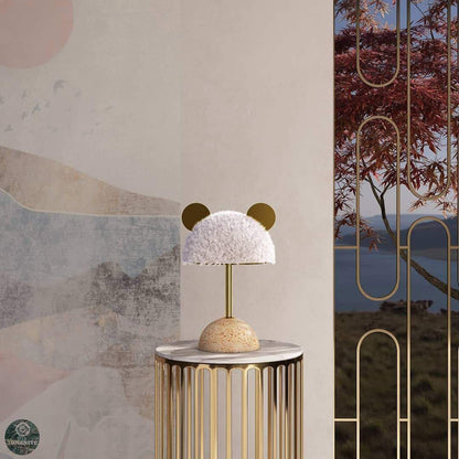 Minos Table Lamp | Terrazzo & Metal | Dark Green