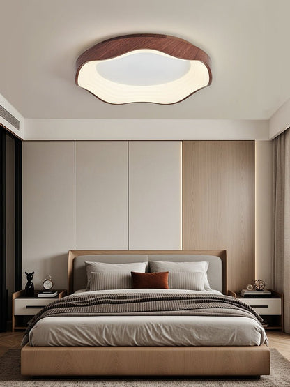 Mirage Wave Ceiling Light | Walnut Wood Grain | 50cm
