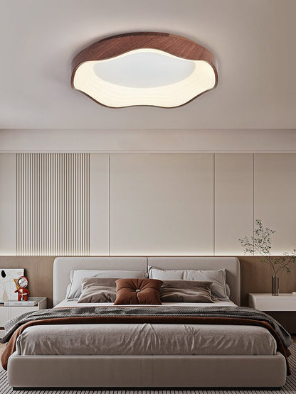 Mirage Wave Ceiling Light | Walnut Wood Grain | 50cm