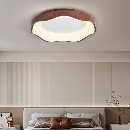Mirage Wave Ceiling Light | Walnut Wood Grain | 50cm