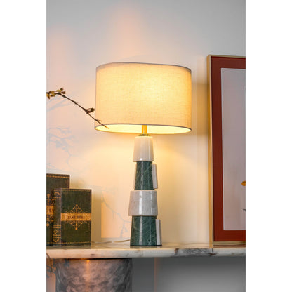 Duomo Marble Table Lamp | Marble & Fabric | Green & White