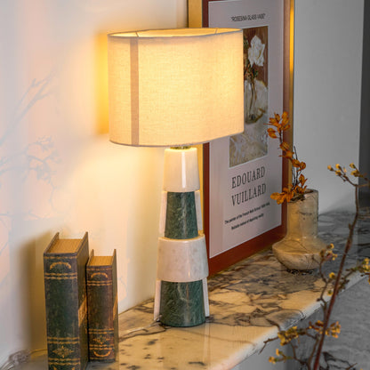 Duomo Marble Table Lamp | Marble & Fabric | Green & White