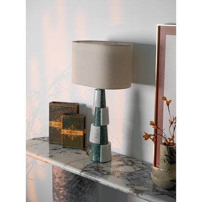 Duomo Marble Table Lamp | Marble & Fabric | Green & White