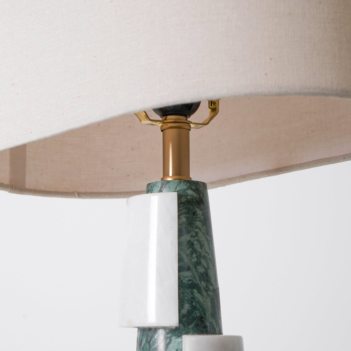Duomo Marble Table Lamp | Marble & Fabric | Green & White