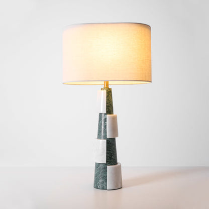Duomo Marble Table Lamp | Marble & Fabric | Green & White