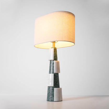 Duomo Marble Table Lamp | Marble & Fabric | Green & White