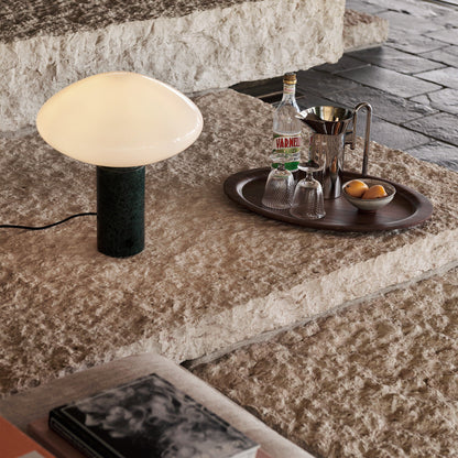 Mist Table Lamp | Marble Base & Glass Shade | Green & White