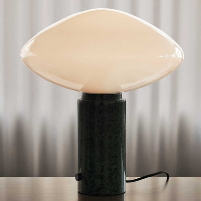 Mist Table Lamp | Marble Base & Glass Shade | Green & White