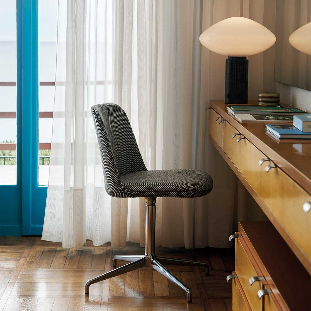 Mist Table Lamp | Marble Base & Glass Shade | Green & White