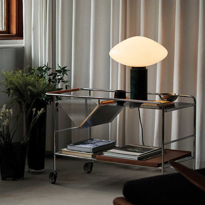 Mist Table Lamp | Marble Base & Glass Shade | Green & White