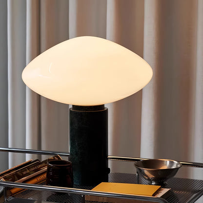 Mist Table Lamp | Marble Base & Glass Shade | Green & White