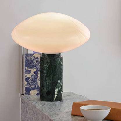 Mist Table Lamp | Marble Base & Glass Shade | Green & White