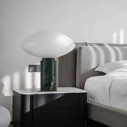 Mist Table Lamp | Marble Base & Glass Shade | Green & White