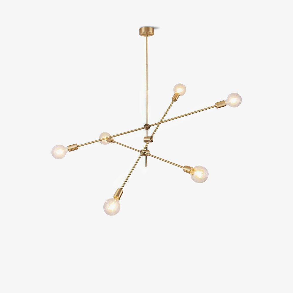 Mobile Chandelier | Patinated Brass & Opaline Glass | Black Finish