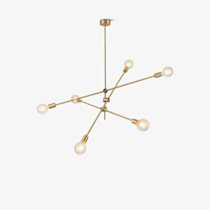 Mobile Chandelier | Patinated Brass & Opaline Glass | Black Finish