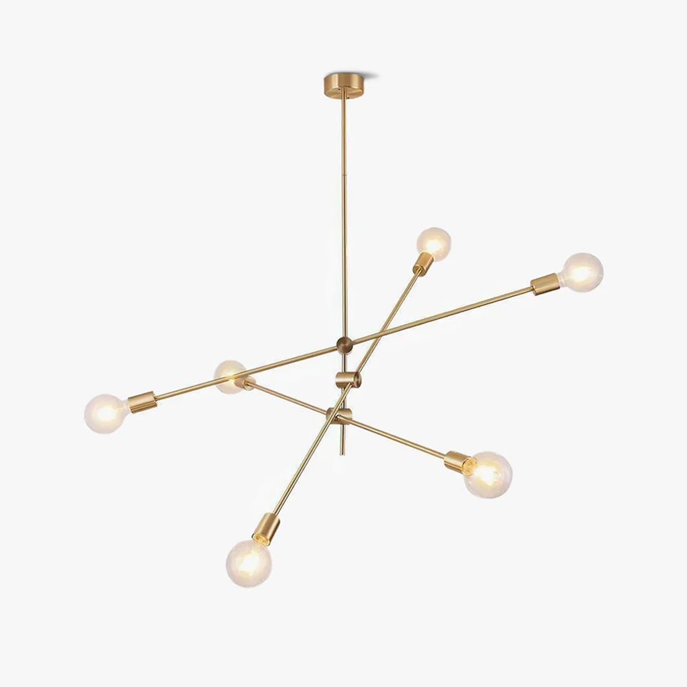 Mobile Chandelier | Patinated Brass & Opaline Glass | Black Finish
