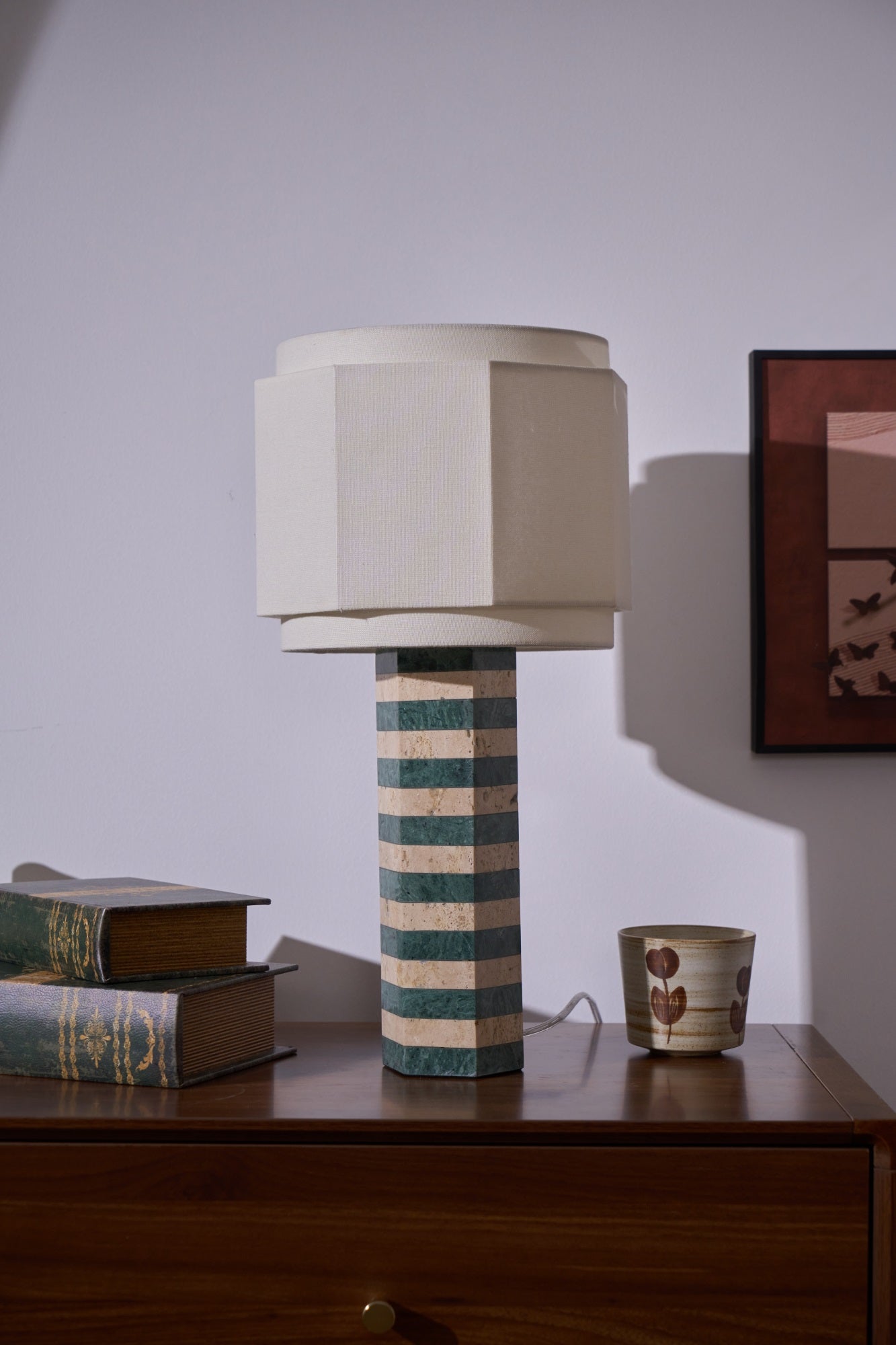 Modari Table Lamp | Stone & Marble | Green & White
