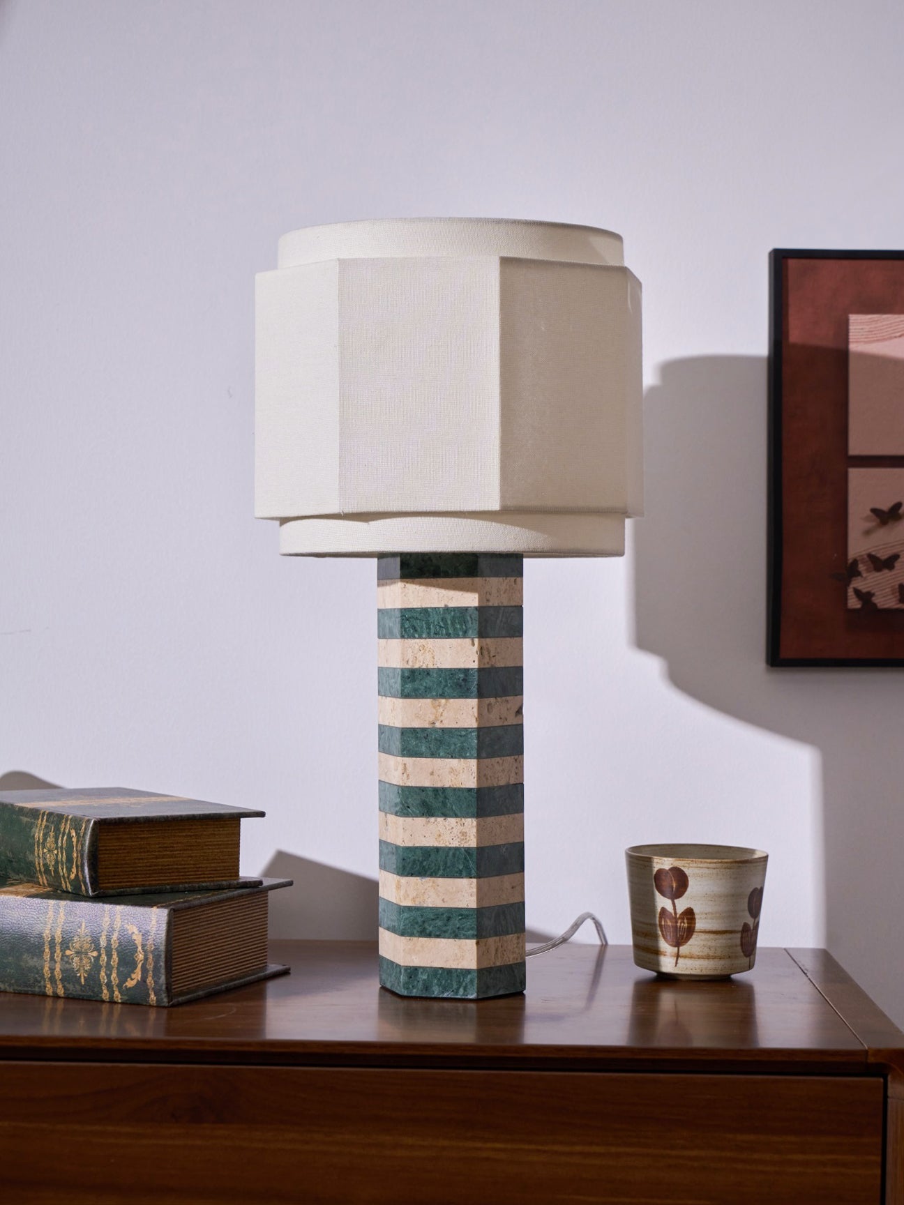 Modari Table Lamp | Stone & Marble | Green & White