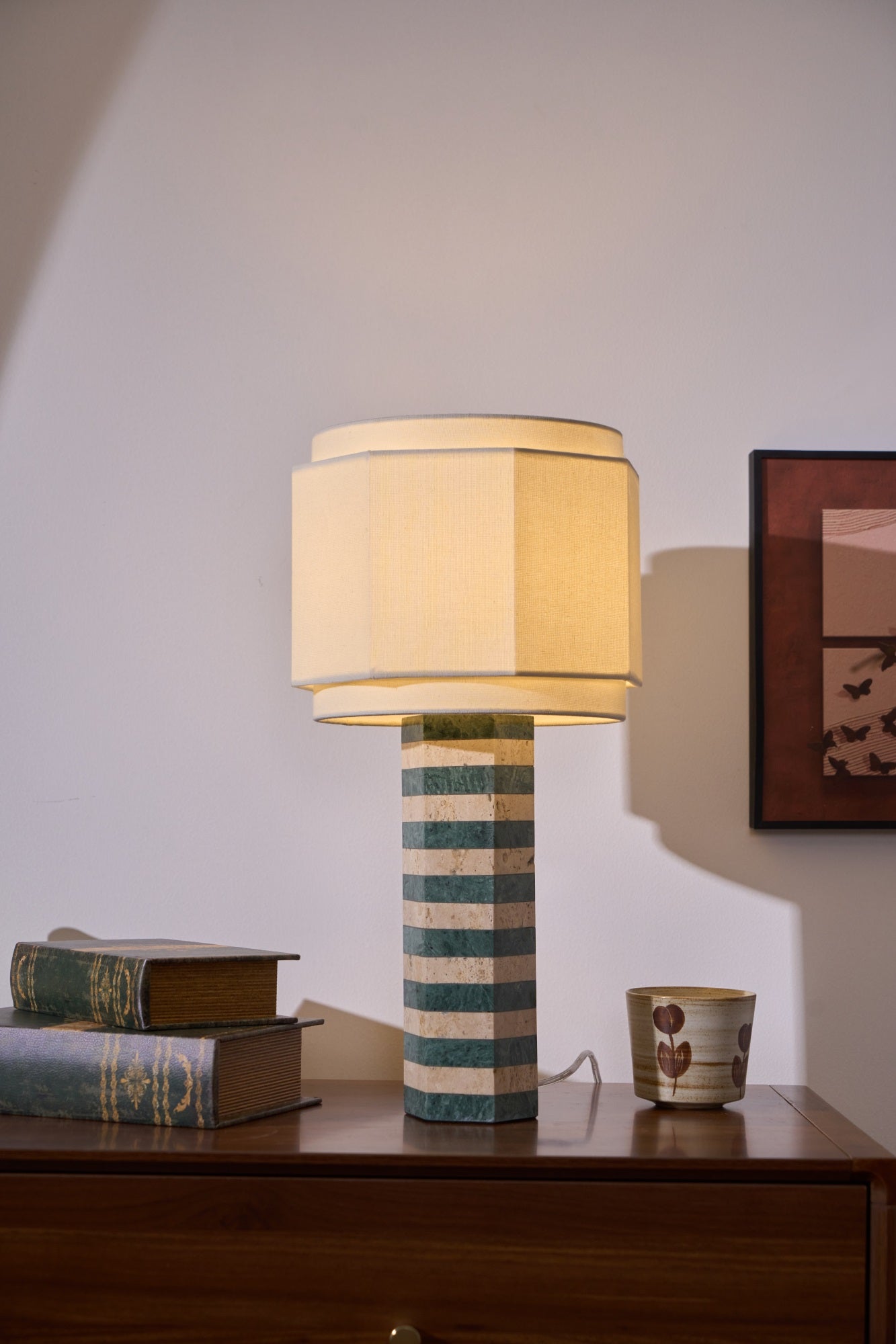 Modari Table Lamp | Stone & Marble | Green & White