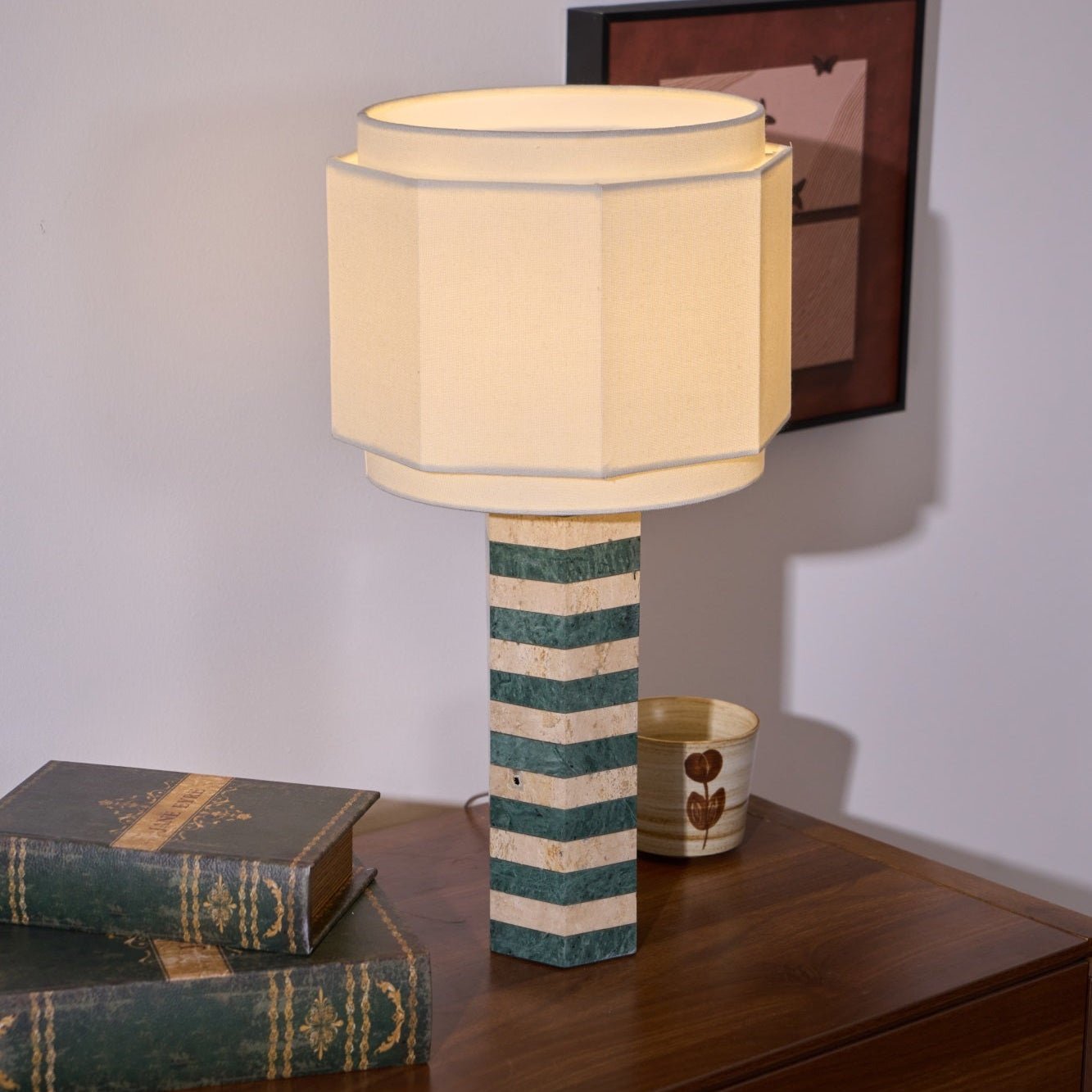 Modari Table Lamp | Stone & Marble | Green & White