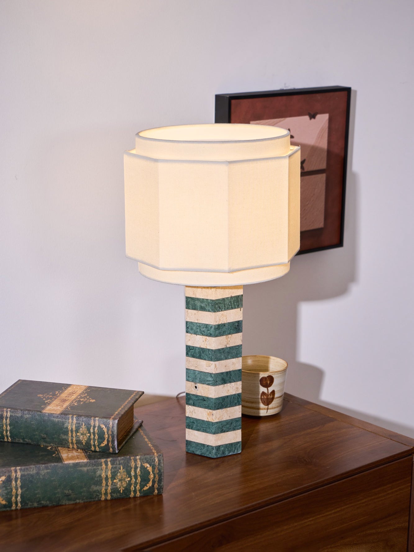 Modari Table Lamp | Stone & Marble | Green & White