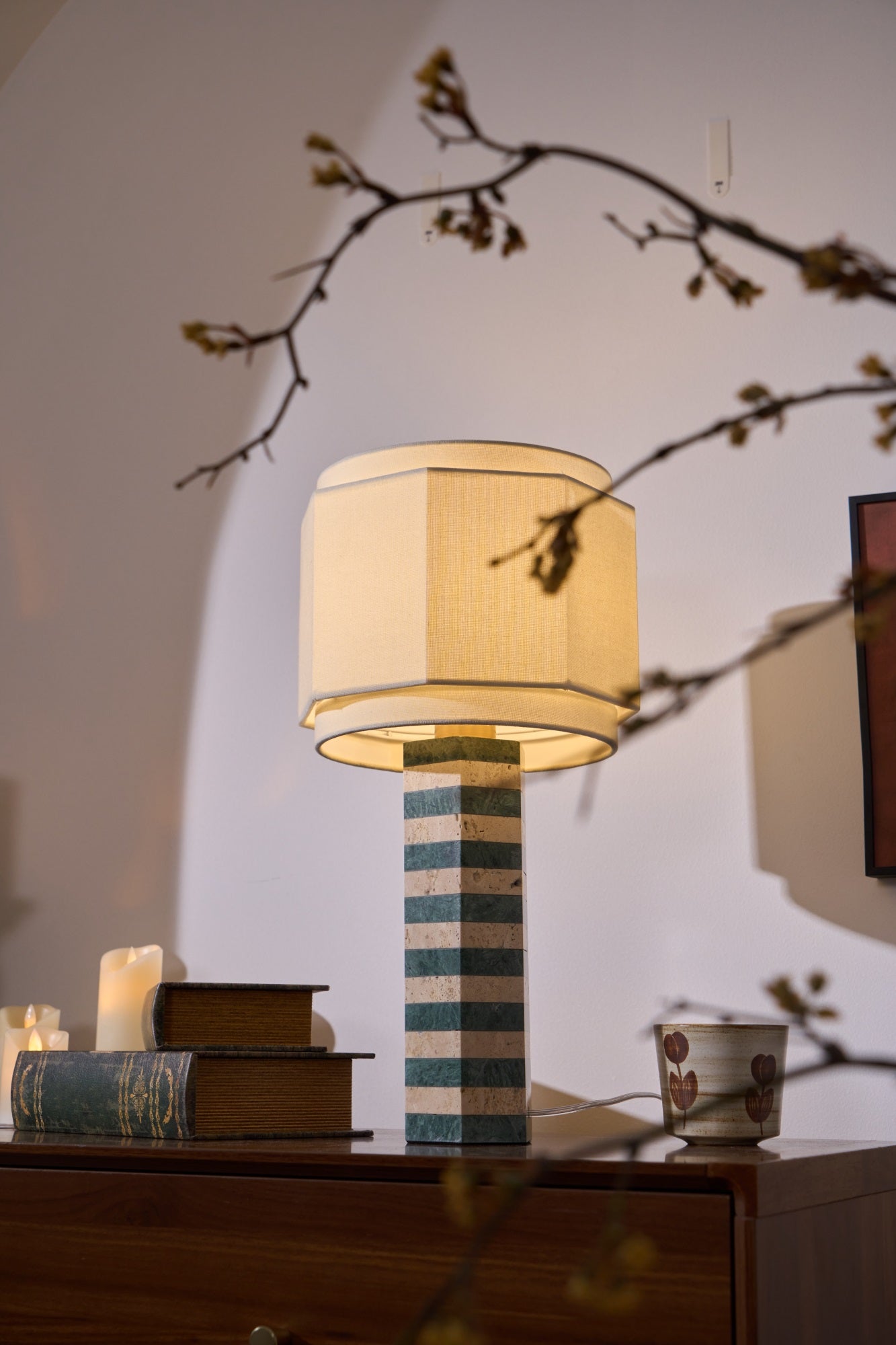 Modari Table Lamp | Stone & Marble | Green & White