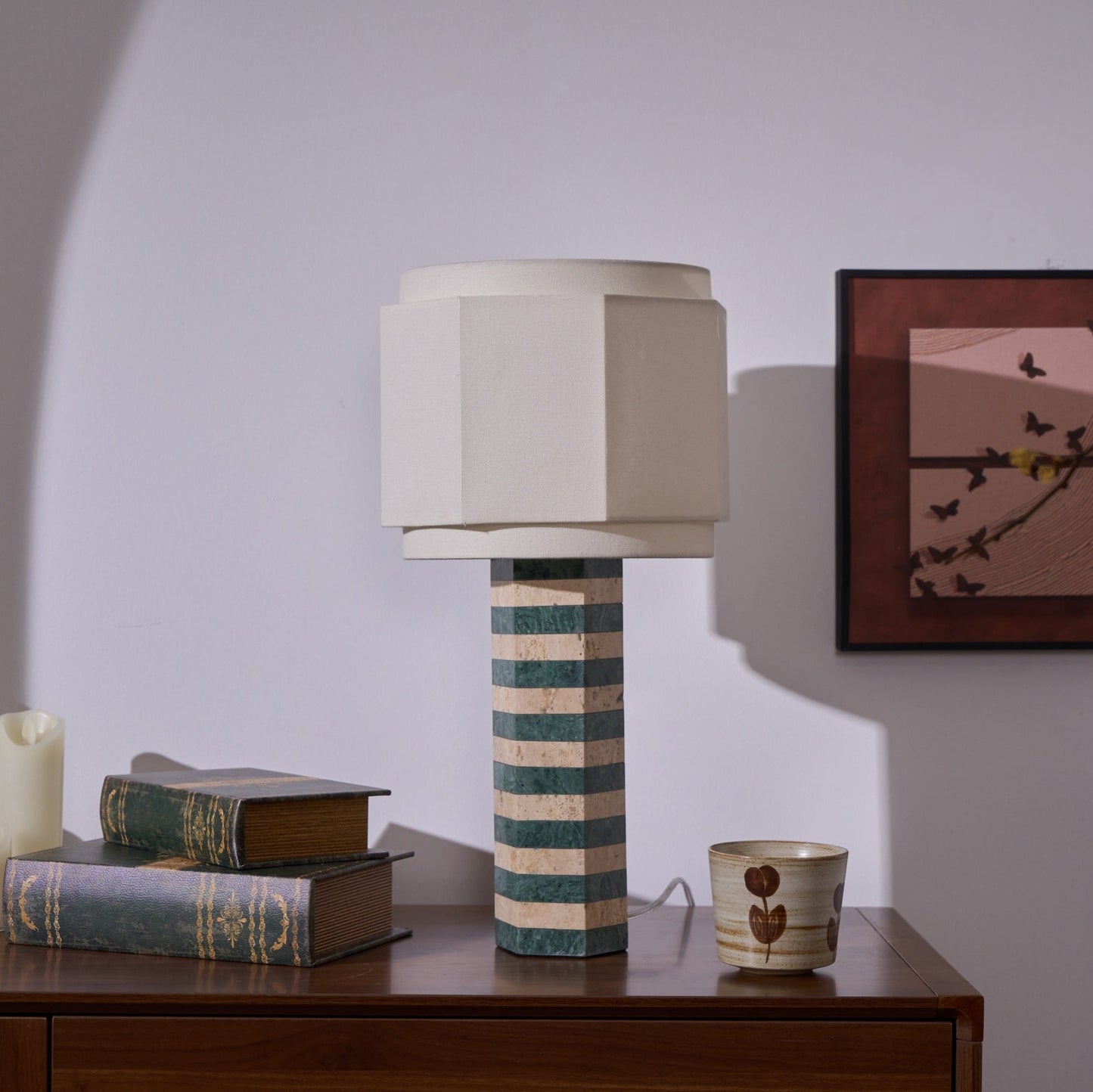 Modari Table Lamp | Stone & Marble | Green & White