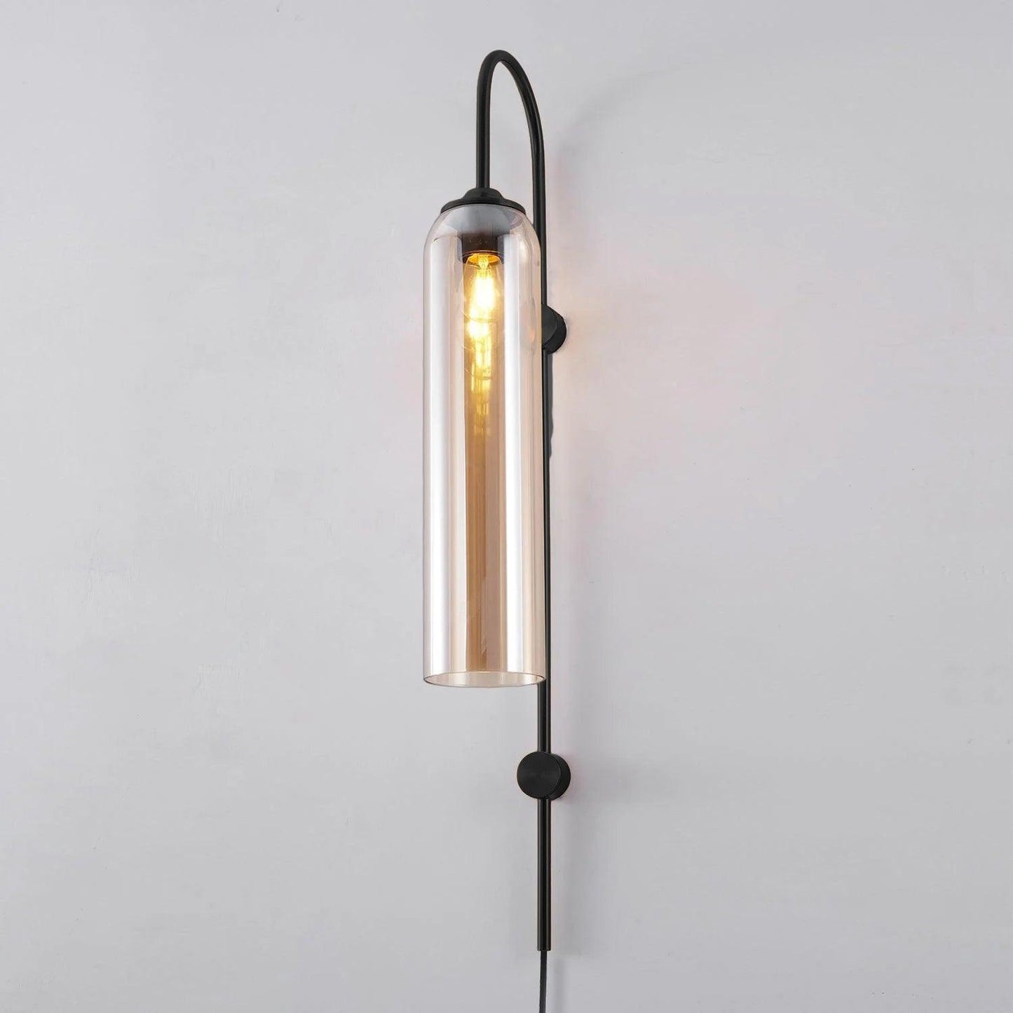 Glass Wall Lamp | Mouth-Blown Glass | Black or Gold Finish