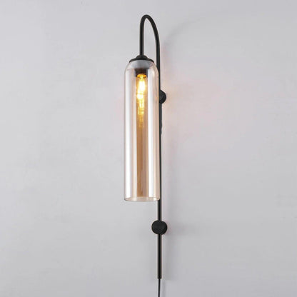 Glass Wall Lamp | Mouth-Blown Glass | Black or Gold Finish