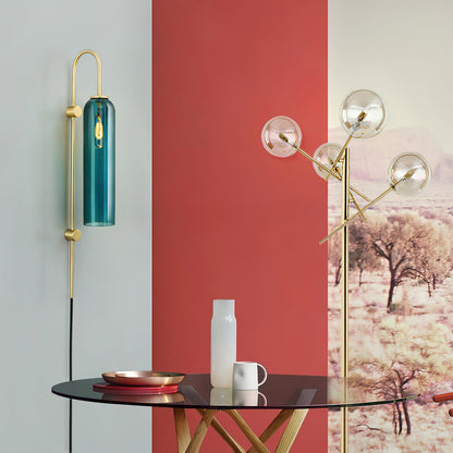 Glass Wall Lamp | Mouth-Blown Glass | Black or Gold Finish