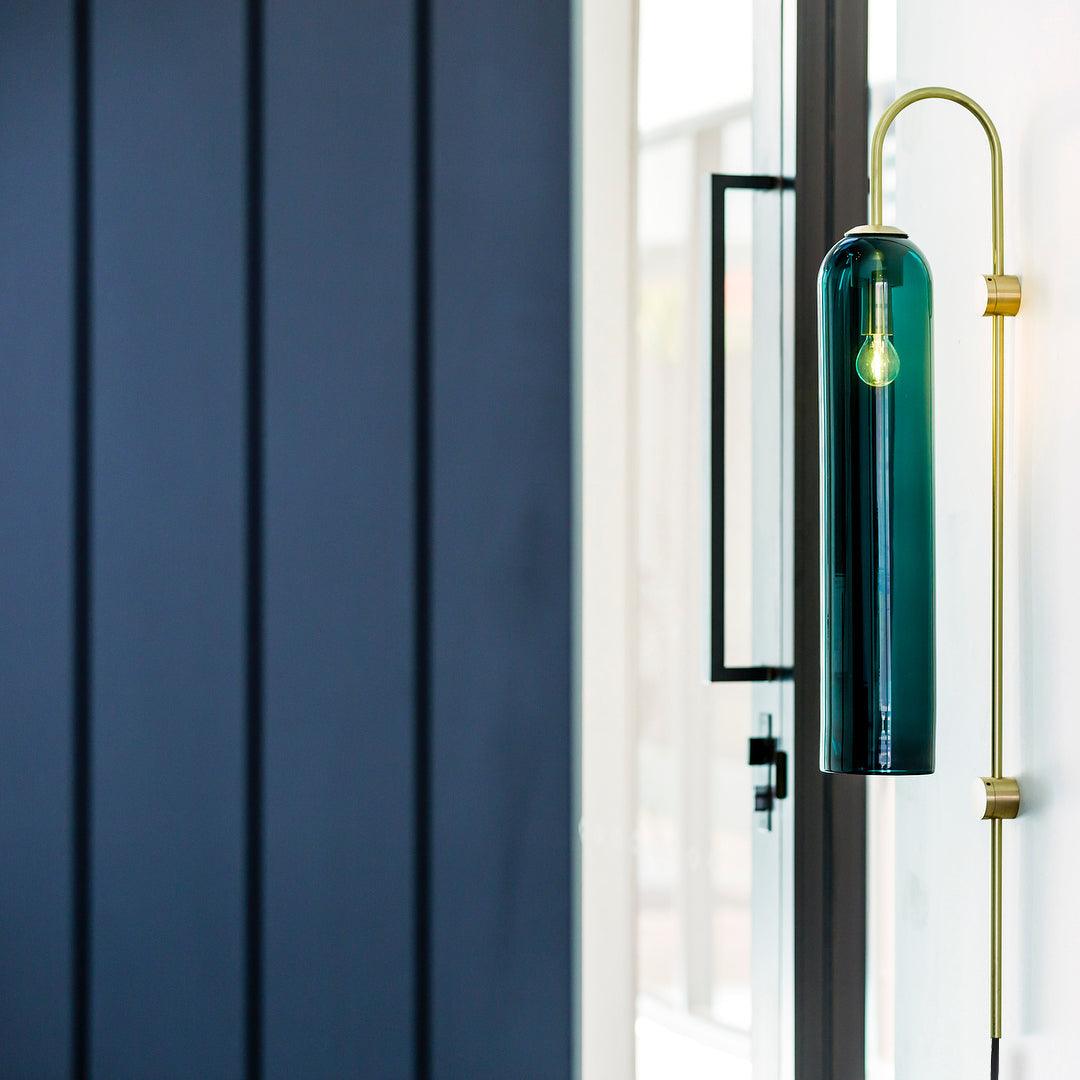 Glass Wall Lamp | Mouth-Blown Glass | Black or Gold Finish