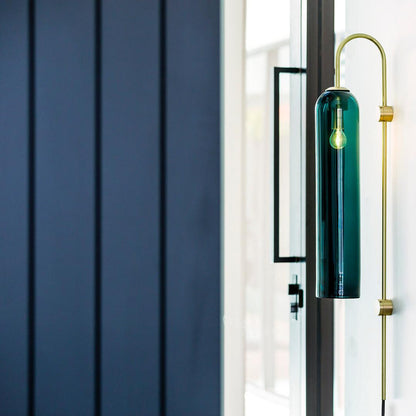 Glass Wall Lamp | Mouth-Blown Glass | Black or Gold Finish