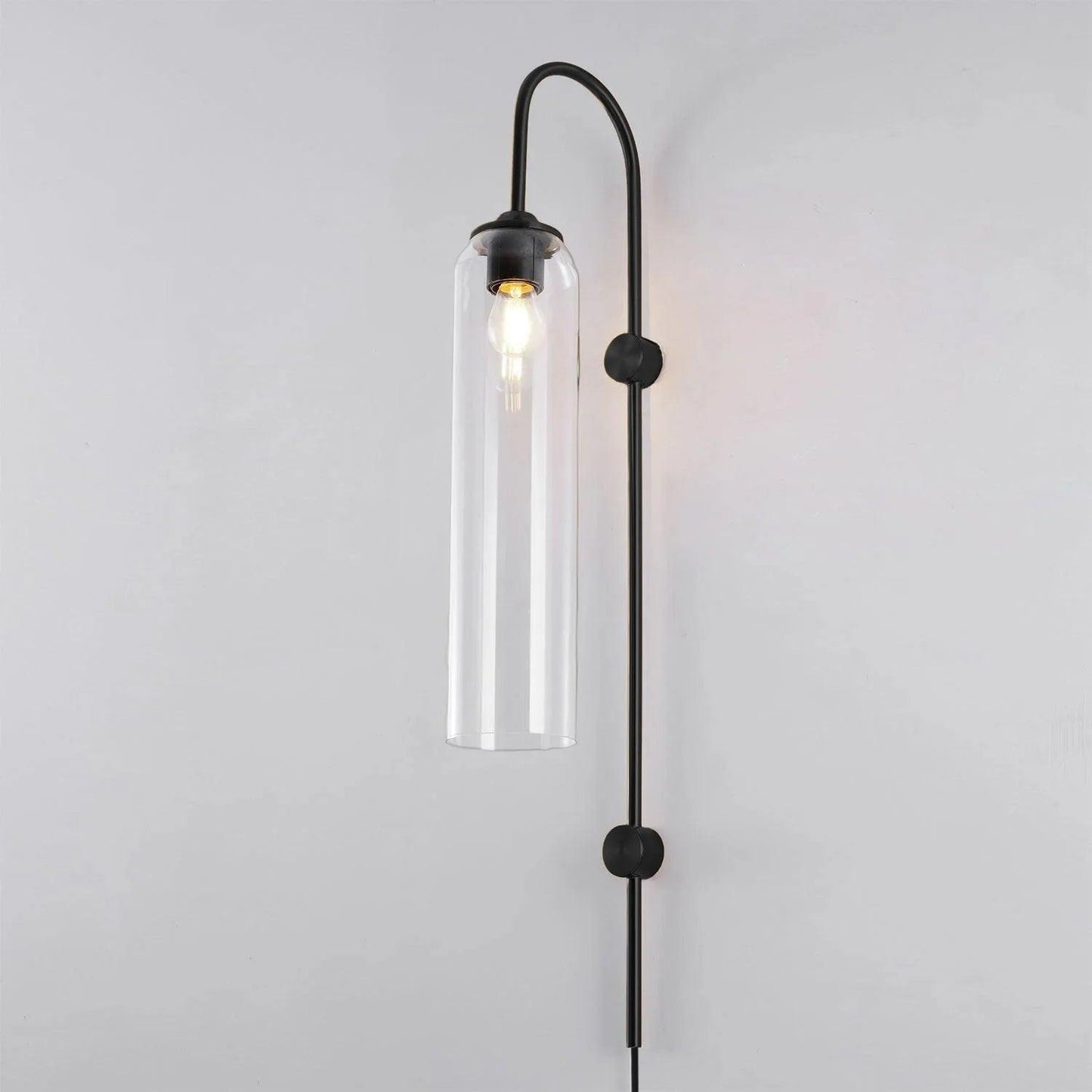 Glass Wall Lamp | Mouth-Blown Glass | Black or Gold Finish