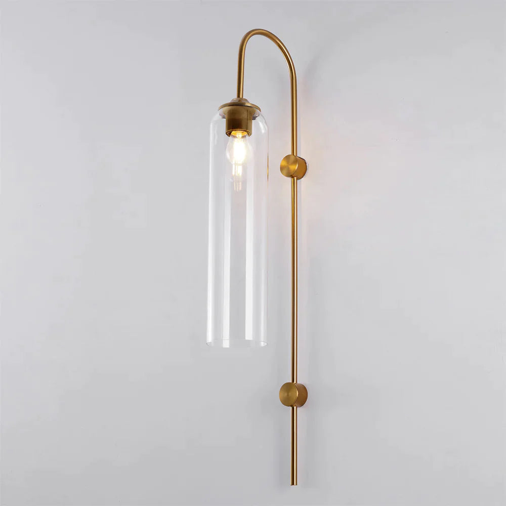 Glass Wall Lamp Set | Mouth-Blown Glass | 2-Pack Black & Gold