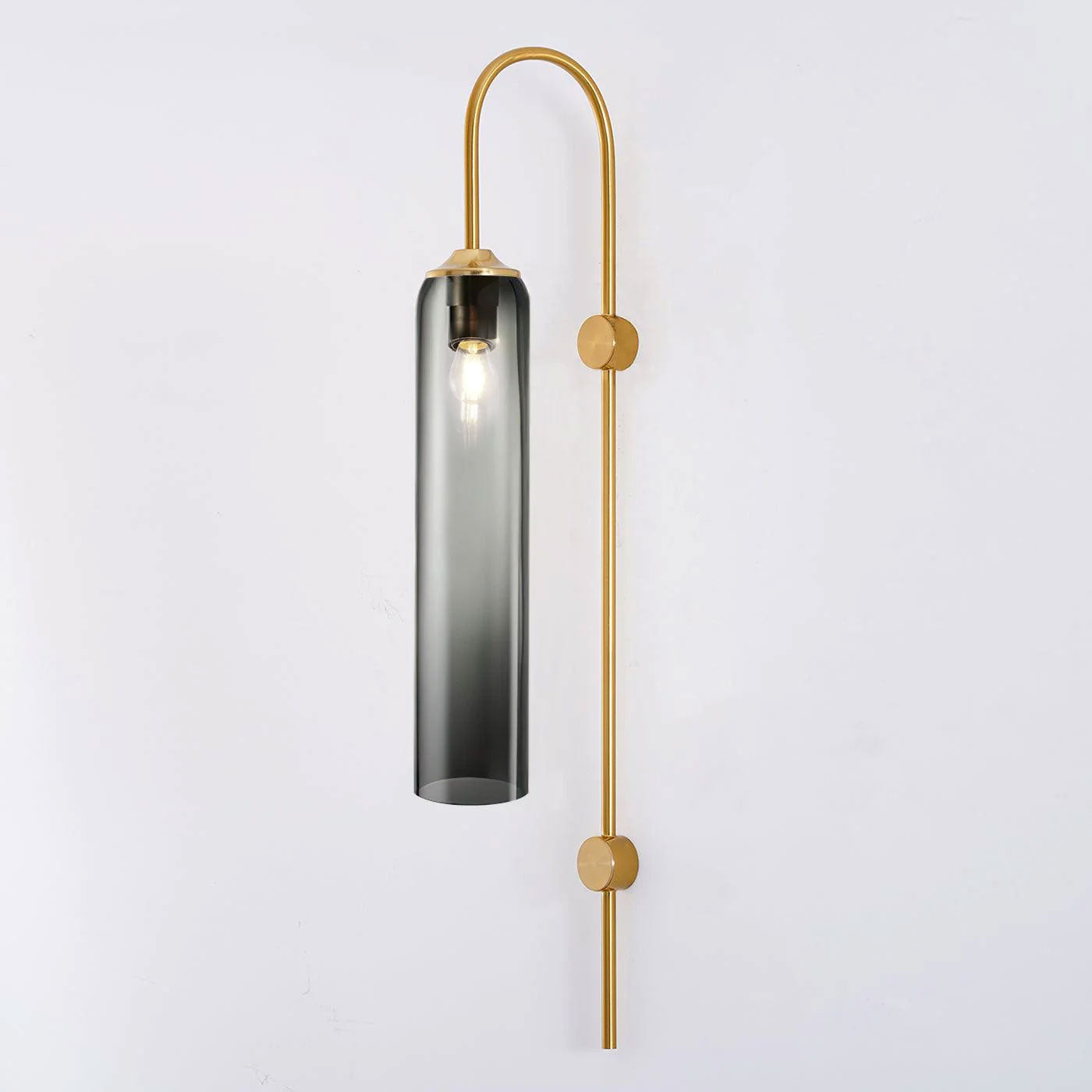 Glass Wall Lamp Set | Mouth-Blown Glass | 2-Pack Black & Gold