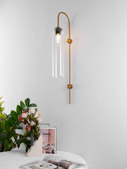 Glass Wall Lamp Set | Mouth-Blown Glass | 2-Pack Black & Gold