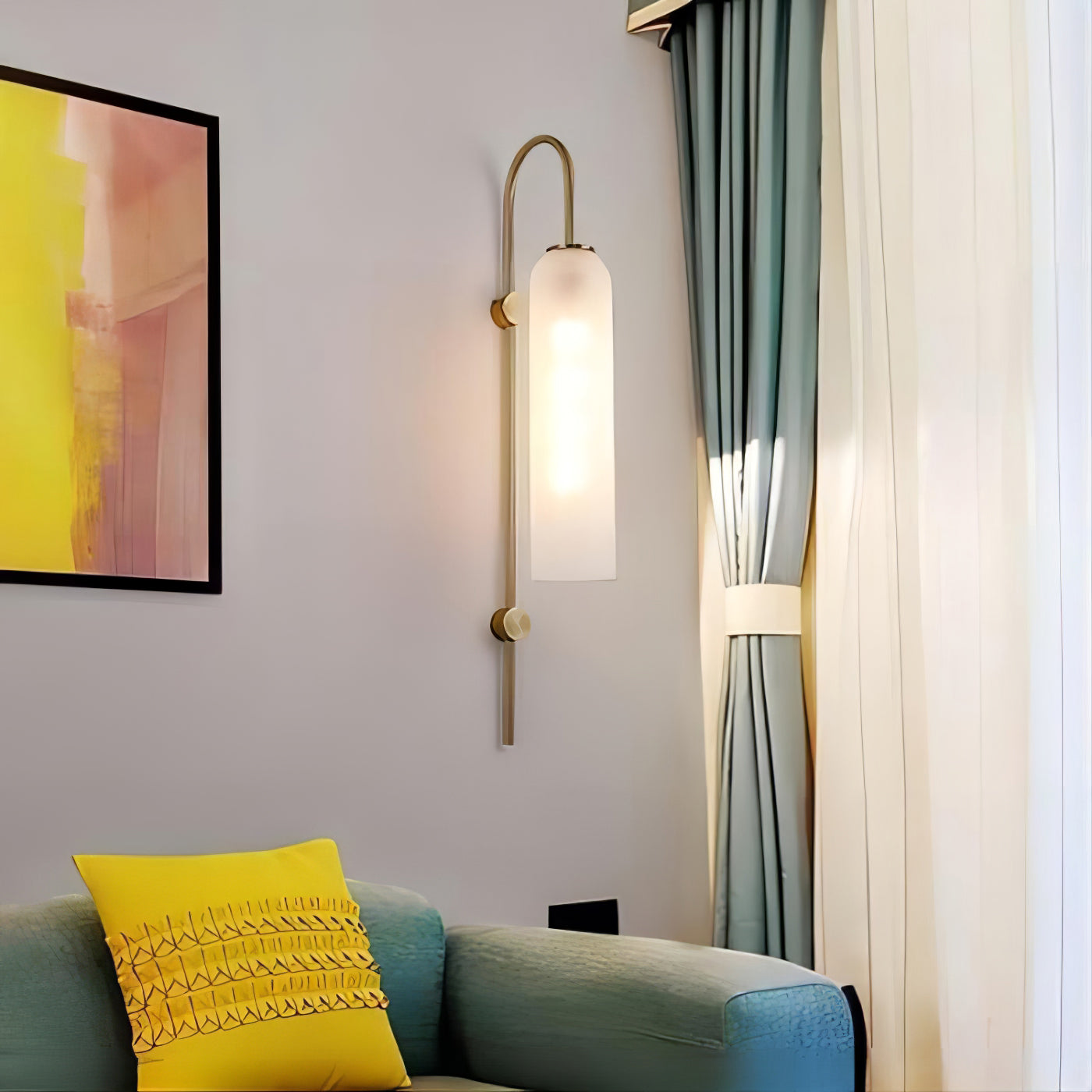 Glass Wall Lamp Set | Mouth-Blown Glass | 2-Pack Black & Gold