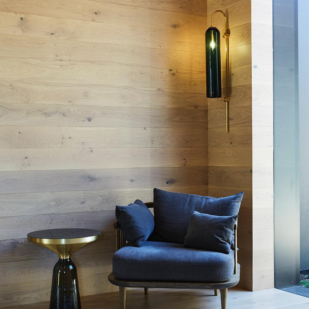 Glass Wall Lamp Set | Mouth-Blown Glass | 2-Pack Black & Gold