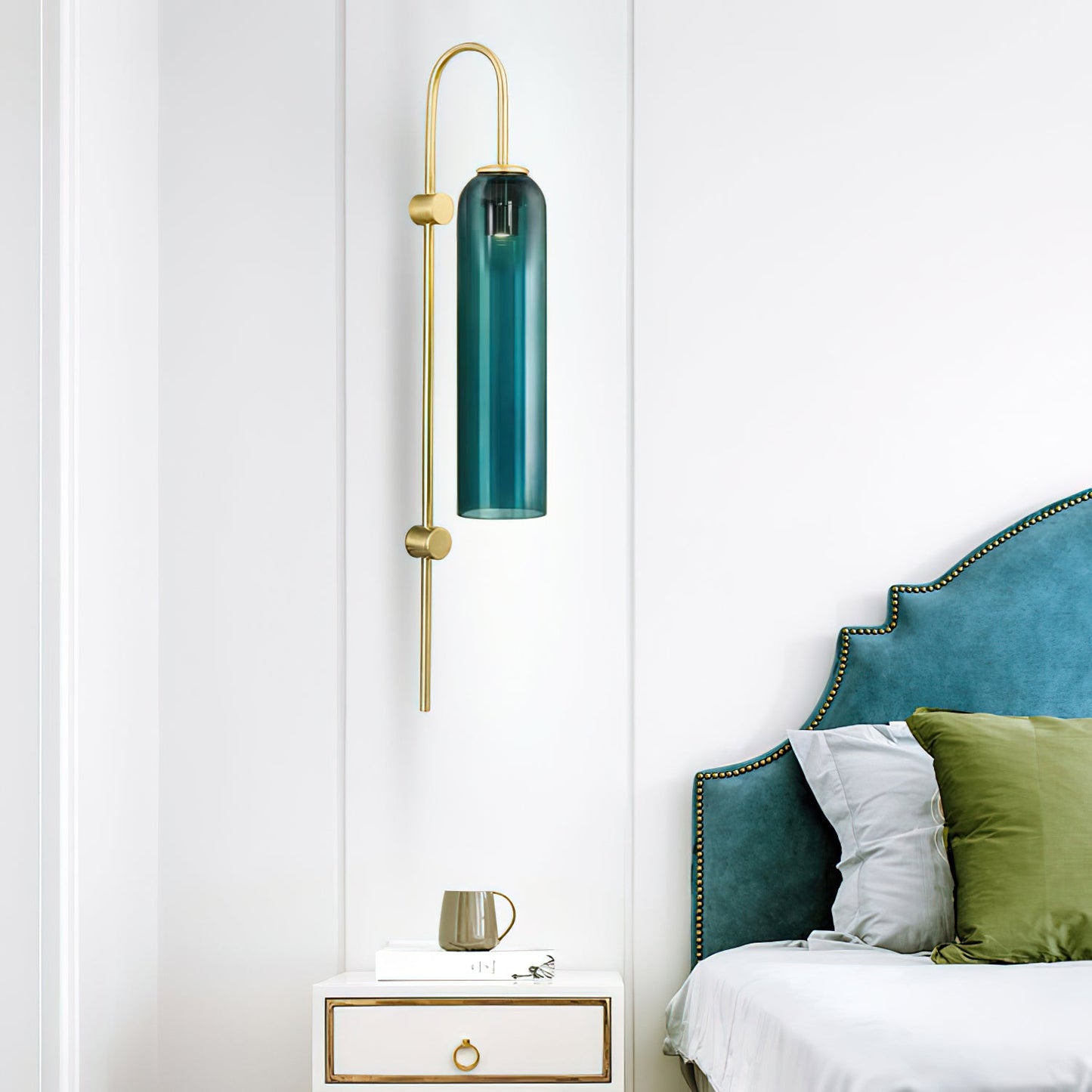 Glass Wall Lamp Set | Mouth-Blown Glass | 2-Pack Black & Gold