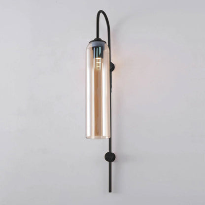Glass Wall Lamp Set | Mouth-Blown Glass | 2-Pack Black & Gold