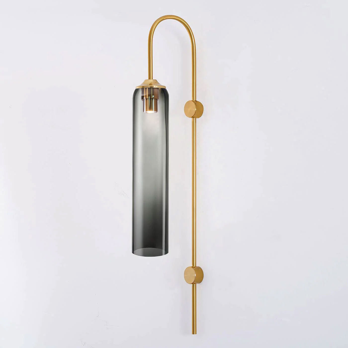 Glass Wall Lamp Set | Mouth-Blown Glass | 2-Pack Black & Gold