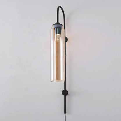 Glass Wall Lamp | Mouth-Blown Glass | Black or Gold Finish