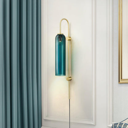 Glass Wall Lamp | Mouth-Blown Glass | Black or Gold Finish