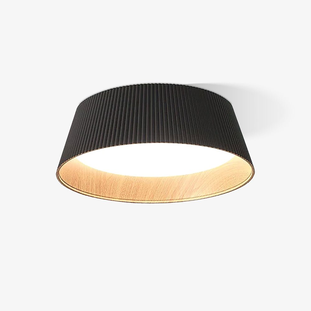 Ribbed Ceiling Light | Metal & Acrylic | Black or White Finish