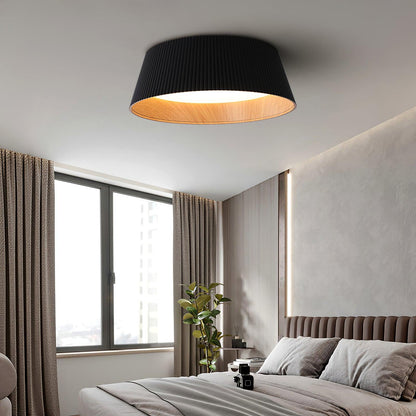Ribbed Ceiling Light | Metal & Acrylic | Black or White Finish