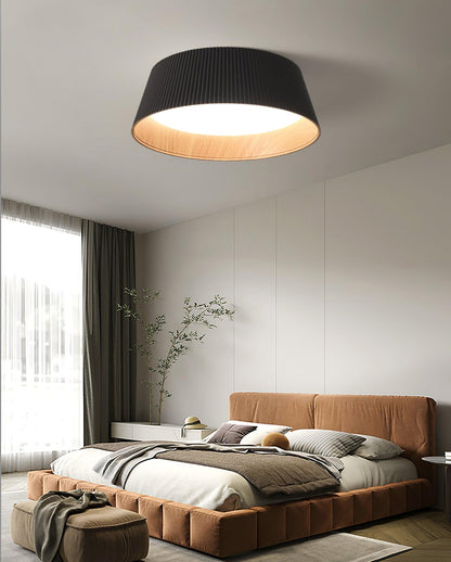 Ribbed Ceiling Light | Metal & Acrylic | Black or White Finish