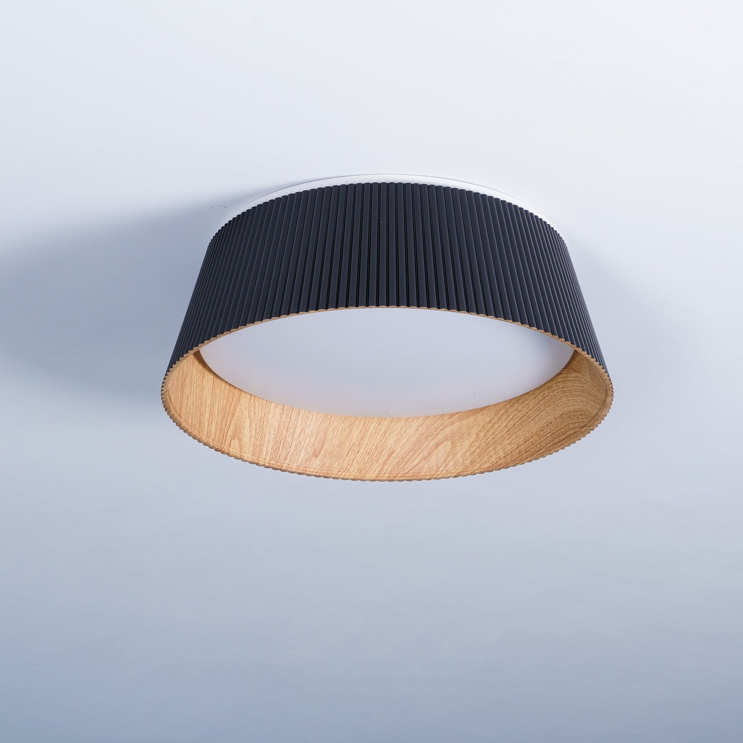 Ribbed Ceiling Light | Metal & Acrylic | Black or White Finish