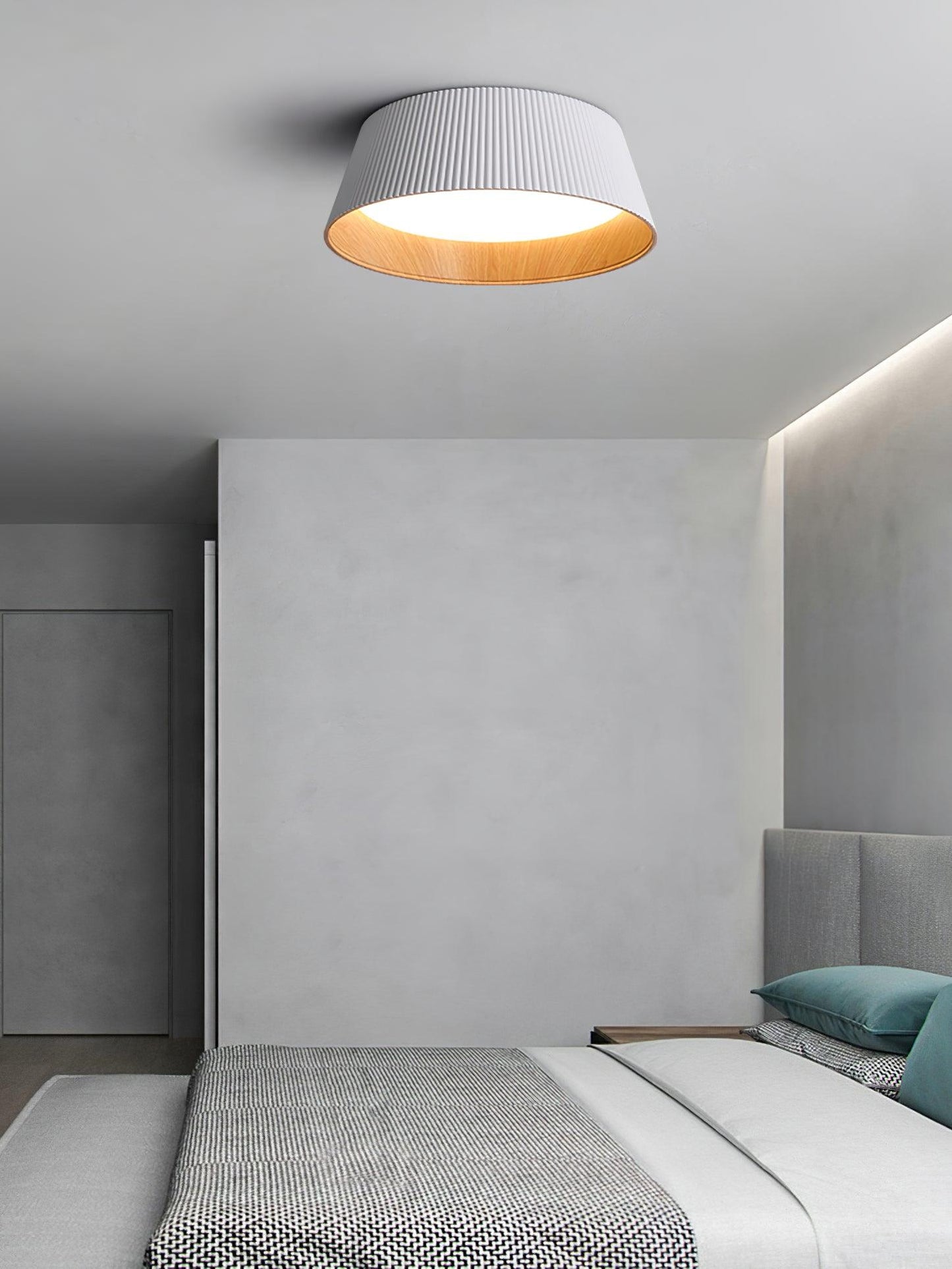 Ribbed Ceiling Light | Metal & Acrylic | Black or White Finish