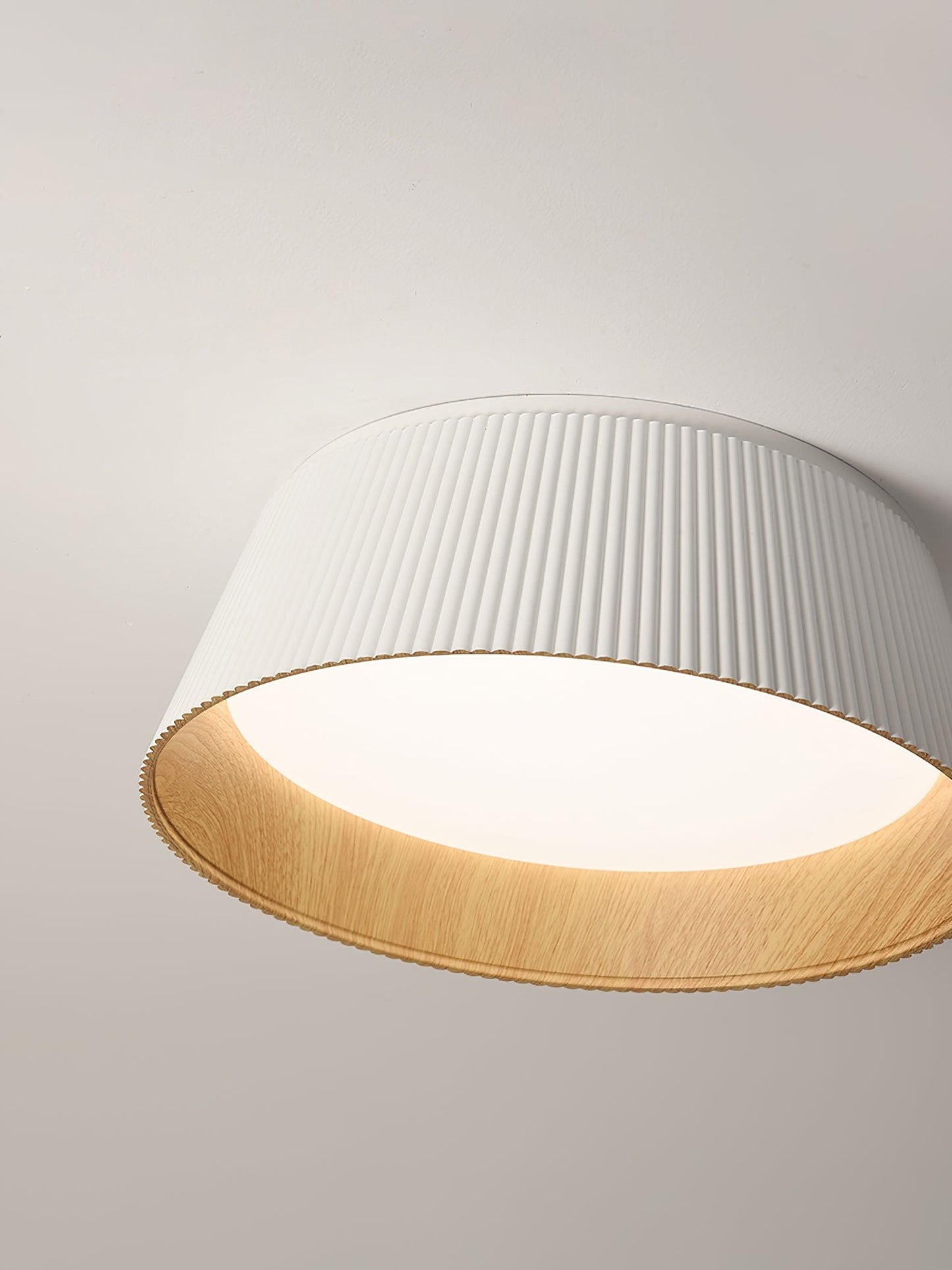 Ribbed Ceiling Light | Metal & Acrylic | Black or White Finish